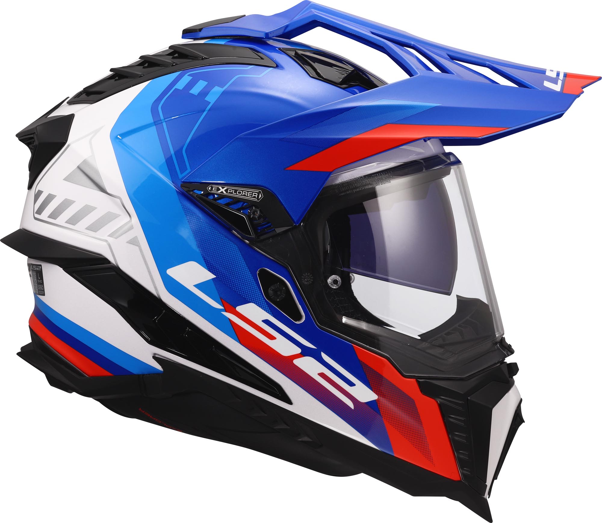 LS2 MX701 Explorer Hexa 耐力鋼盔 白/藍/紅 XL（61/62） 圖8