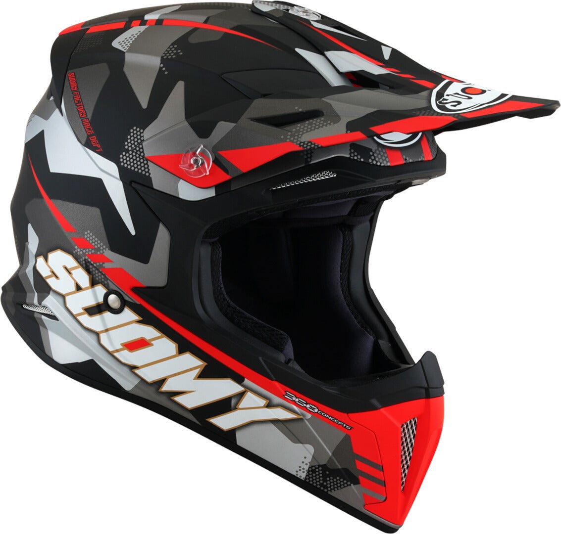 Suomy X-Wing Camouflager E06 Motocross hjelm sort/grå/rød S (55/56) Figur 7