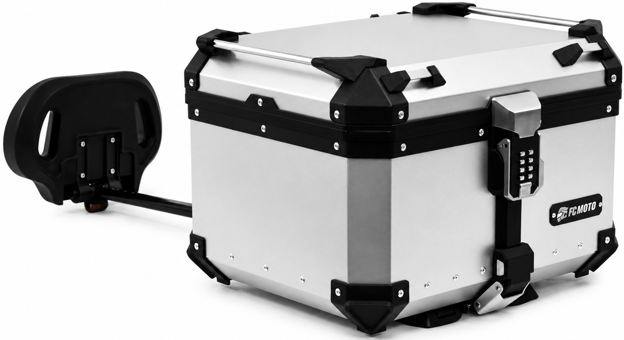FC-Moto Terreno X PRO Keyless Alu Topcase with adjustable backrest Silver 55 Ltr. Figure 7