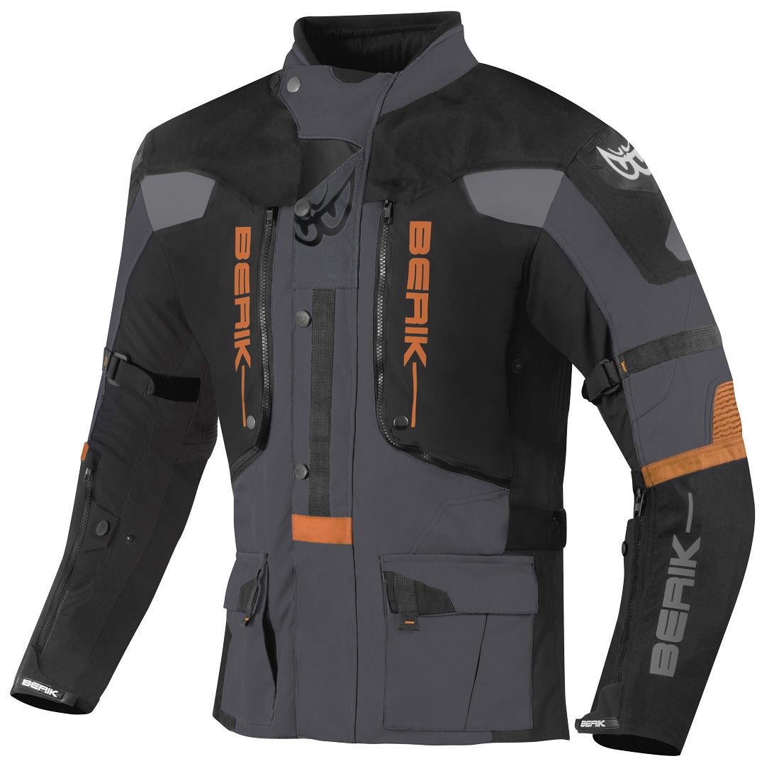 Berik Dakota waterproof 3in1 Motorcycle Textile Jacket black/grey/orange 56 Figure 1