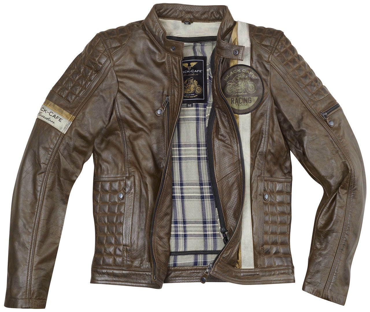 Black-Cafe London Barcelona Motorcycle Leather Jacket brown 60 Figure 2