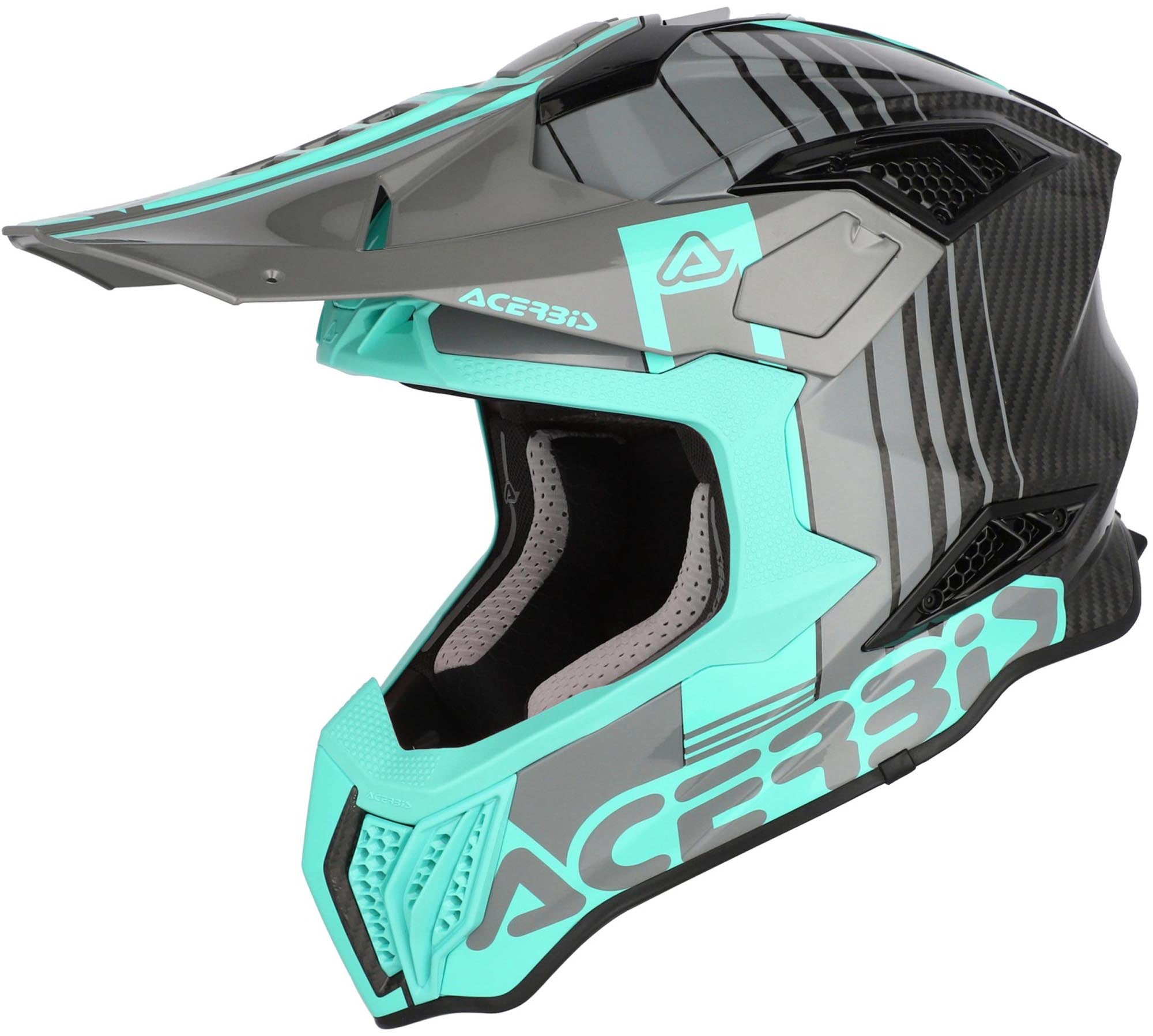 Acerbis Airstrike-C Graphic Carbon Casco da motocross nero/turchese XXL (63/64) Figura 1