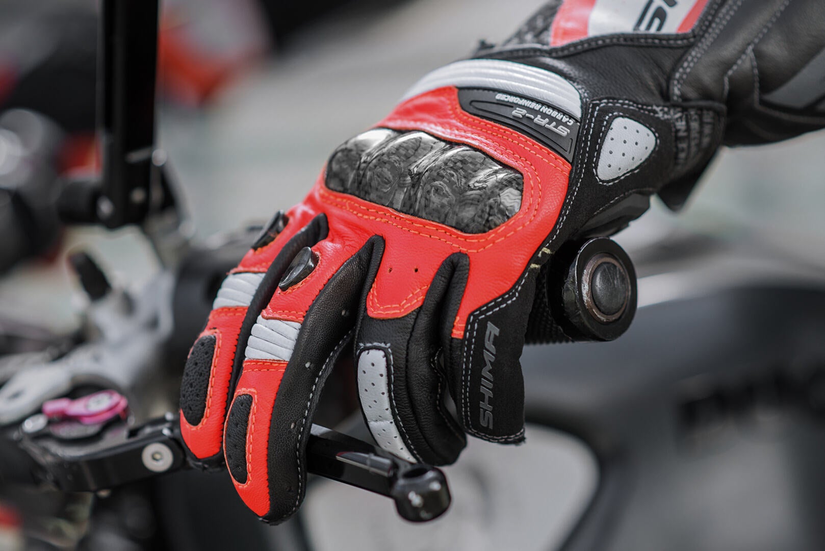 SHIMA STR-2 Motorrad Handschuhe schwarz/weiß/rot M Abbildung 4
