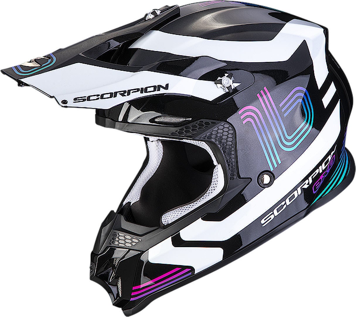 Scorpion VX-16 Evo Air Tub Motokrosová přilba černobílá S (55/56) Obrázek 1