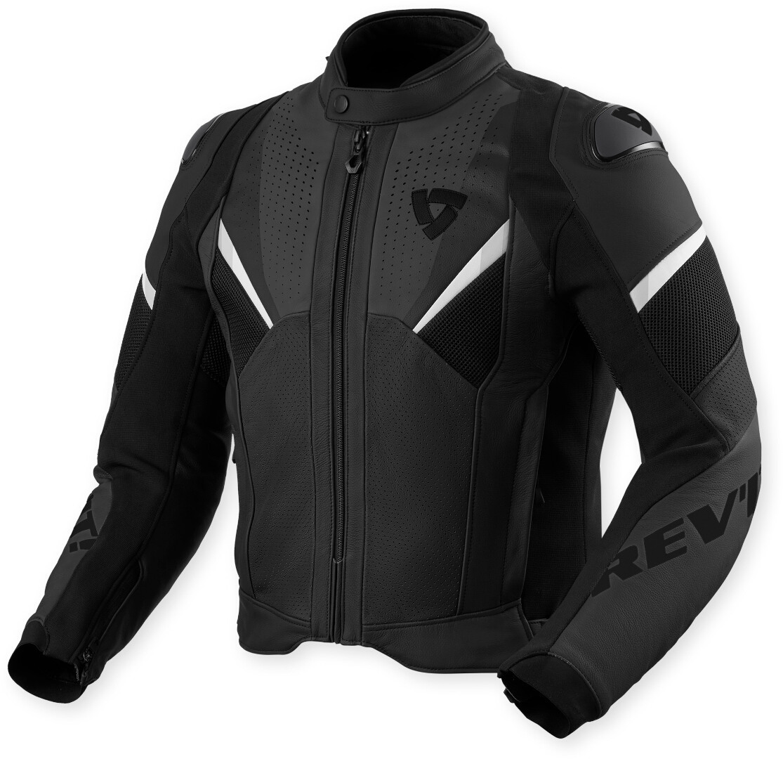 Revit Automate perforierte Motorrad Lederjacke schwarz 56 Abbildung 1