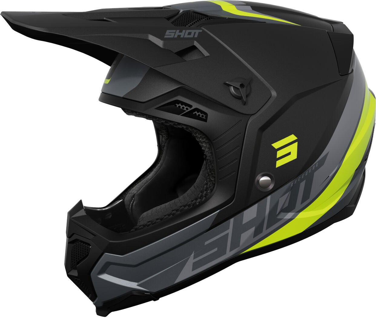 Shot Core Custom Motocross Helmet black/neon-yellow L (59/60) Figure 1