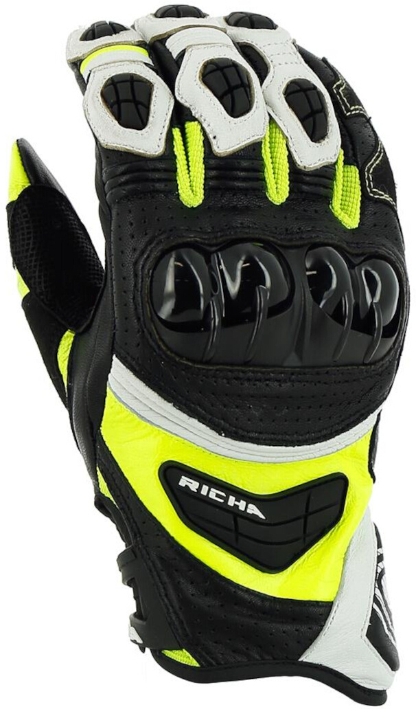Richa Stealth perforated Motorcycle Gloves black/white/yellow L Figure 2