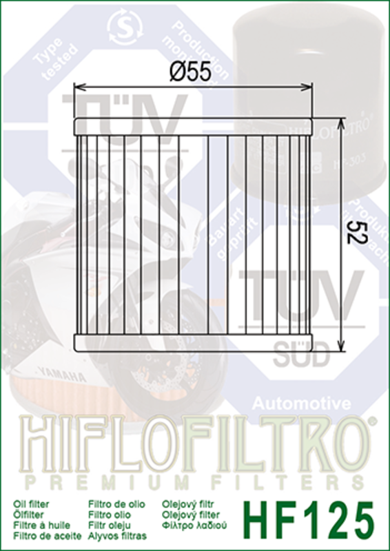 Hiflofiltro Oljefilter - HF125 Figur 3