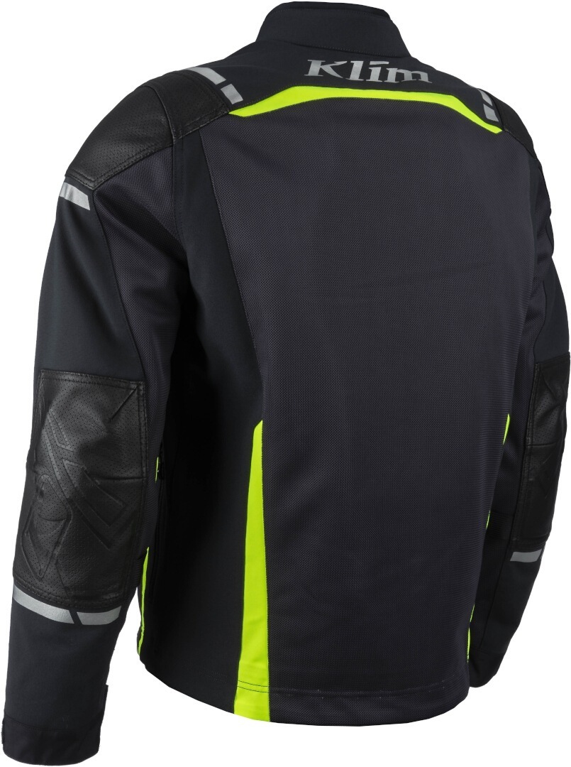 Klim Induction Pro 2025 Jachetă perforată din plasă de motocicletă din piele/textile negru/galben-neon M Figura 2