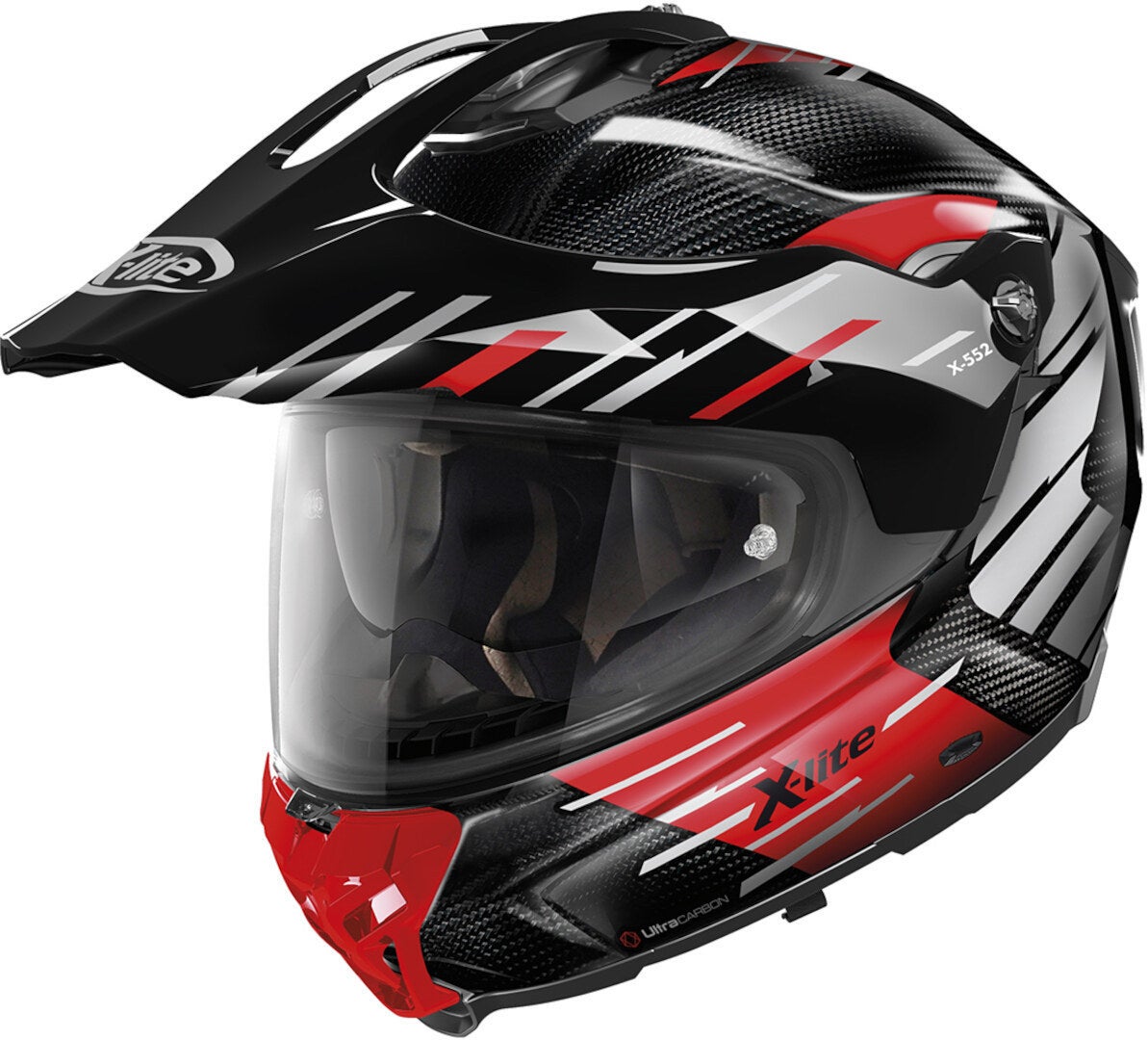 X-Lite X-552 Ultra Carbon Waypoint N-Com Hjelm sort/grå/rød S (56) Figur 1