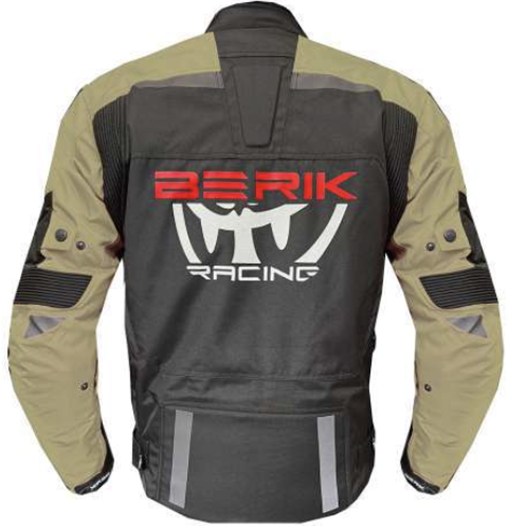 Berik Amras Jachetă impermeabilă Textil pentru motocicletă negru/kaki/roșu 60 Figura 2