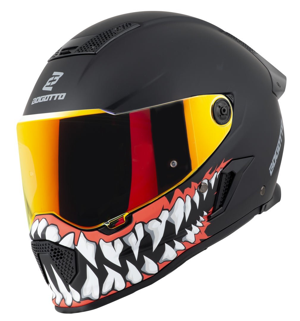 Bogotto Rapto Jaws Casco nero/rosso opaco S Figura 15