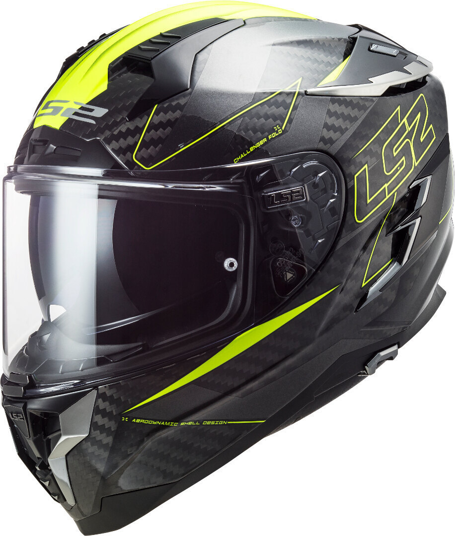 LS2 FF327 Challenger Fold Carbon Helm Geel S (55/56) Figuur 1