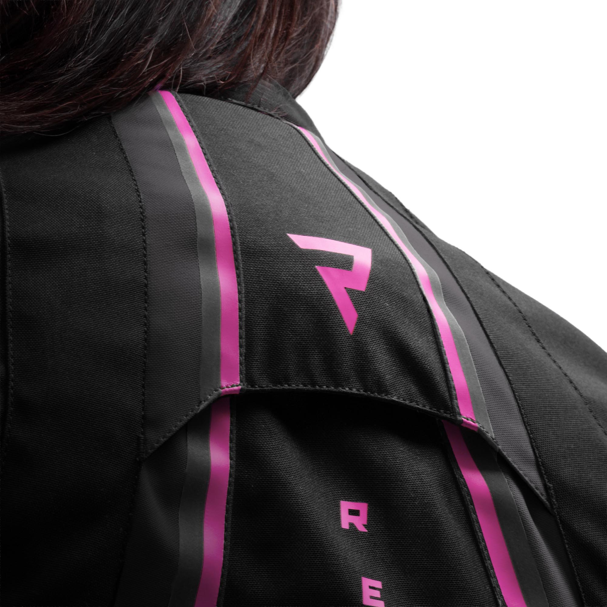 Rebelhorn Swift vandtæt dame motorcykel tekstiljakke sort/grå/pink 7XL Figur 6