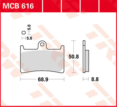TRW Lucas Bremsbelag MCB616 Figura 1