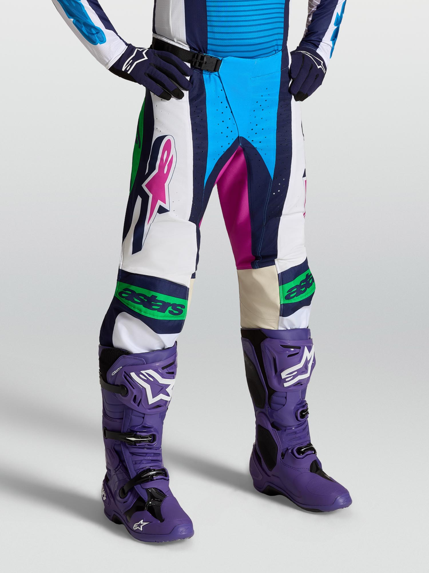 Alpinestars Techstar Maven Motocrossbroek wit/blauw/groen 34 Figuur 4