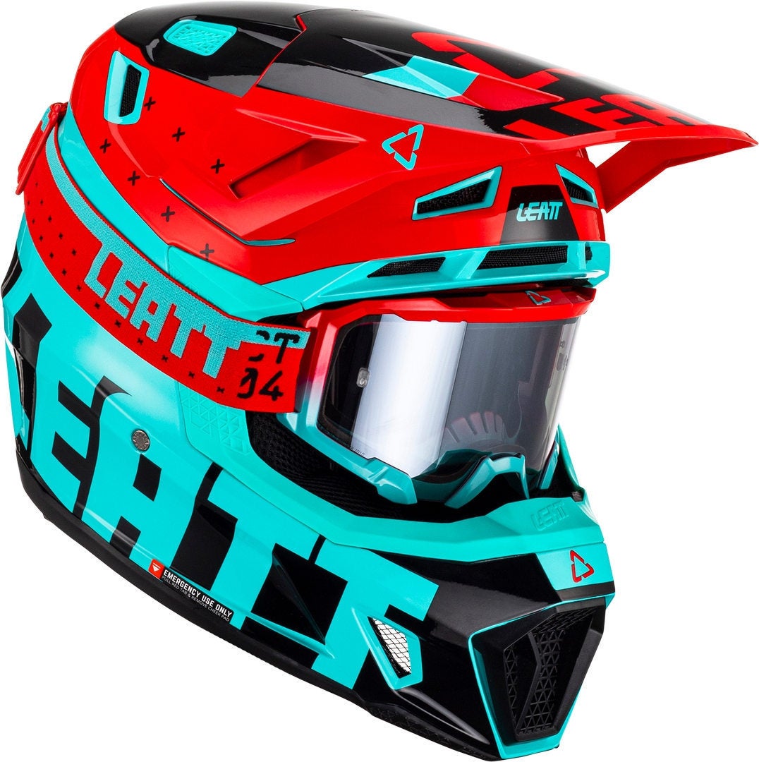 Leatt 7.5 Tricolor Casco da motocross con occhiali blu/rosso S (55/56) Figura 1