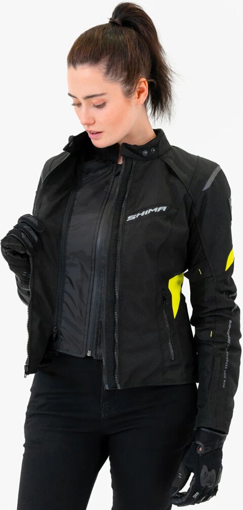 SHIMA Rush 2.0 imperméable à l’eau dames moto textile veste noir/jaune 3XL Figure 5