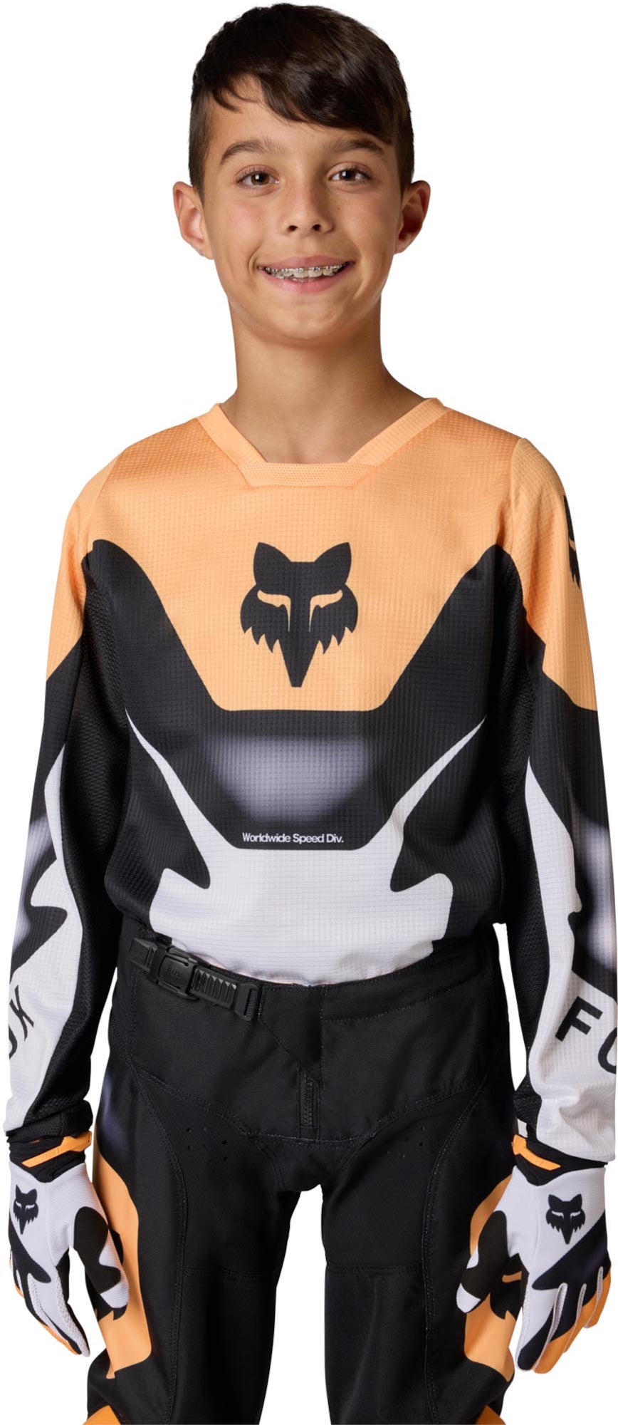 FOX 180 Noble Jugend Motocross Jersey schwarz/weiß/orange YXL Abbildung 3