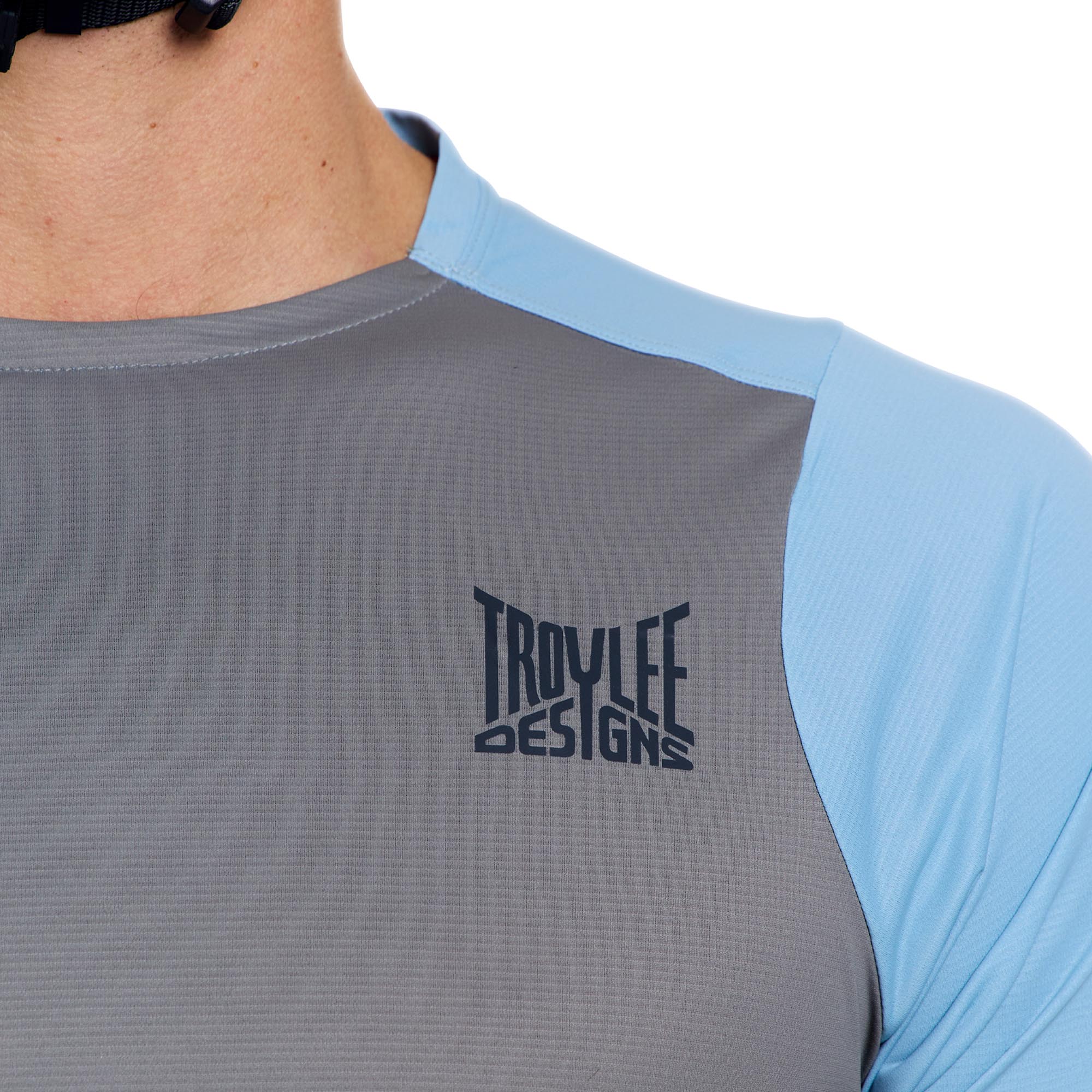 Troy Lee Designs Skyline Pro Fangs Short Sleeve Bicycle Jersey grey/light blue S Figure 4