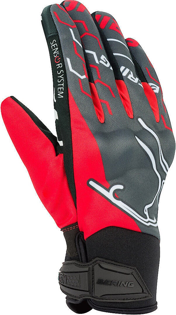 Bering Walshe Motorradhandschuhe schwarz/grau/rot 10 (L) Abbildung 1