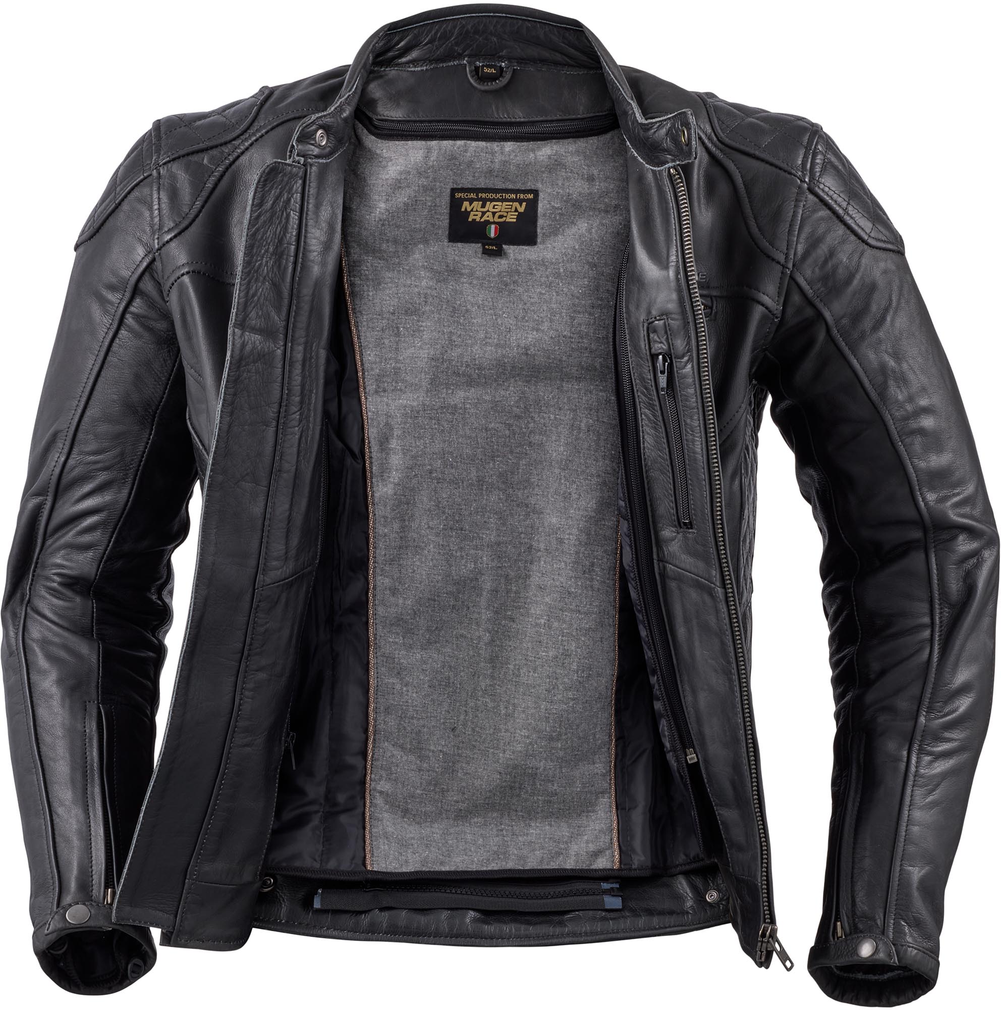 Side view of MUGENRACE Sakliot Motorcycle Leather Jacket