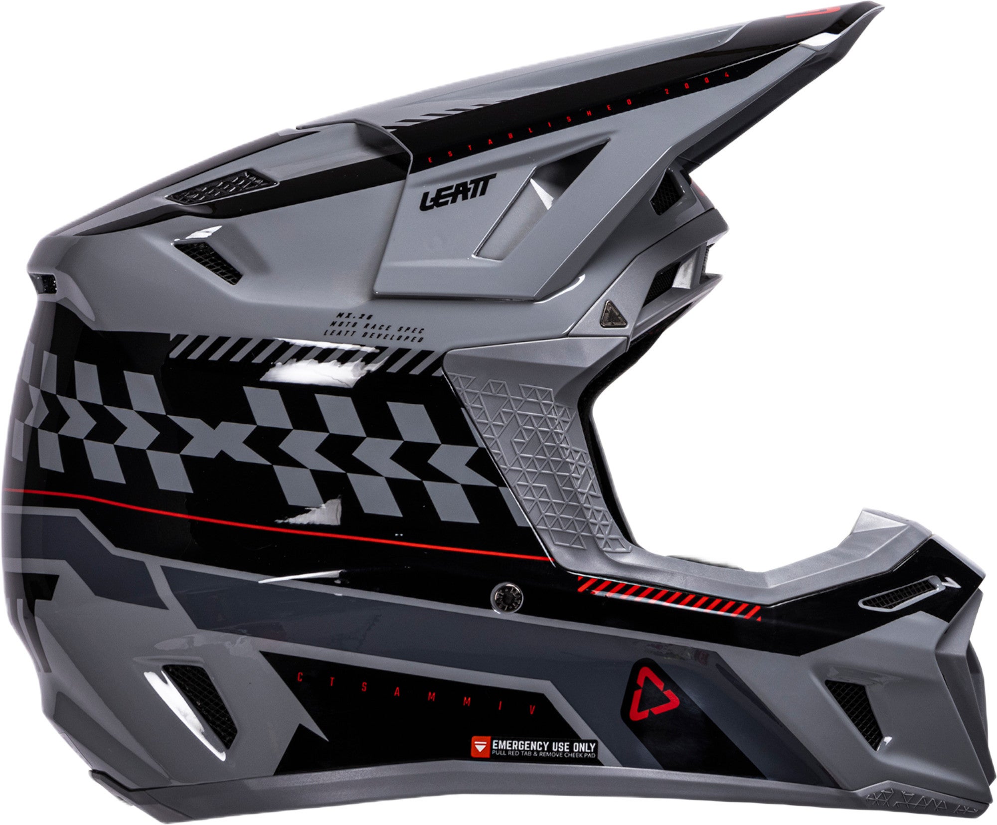 Leatt 8.5 V26 Motocross Helm mit Brille grau/schwarz/rot L (59/60) Abbildung 3