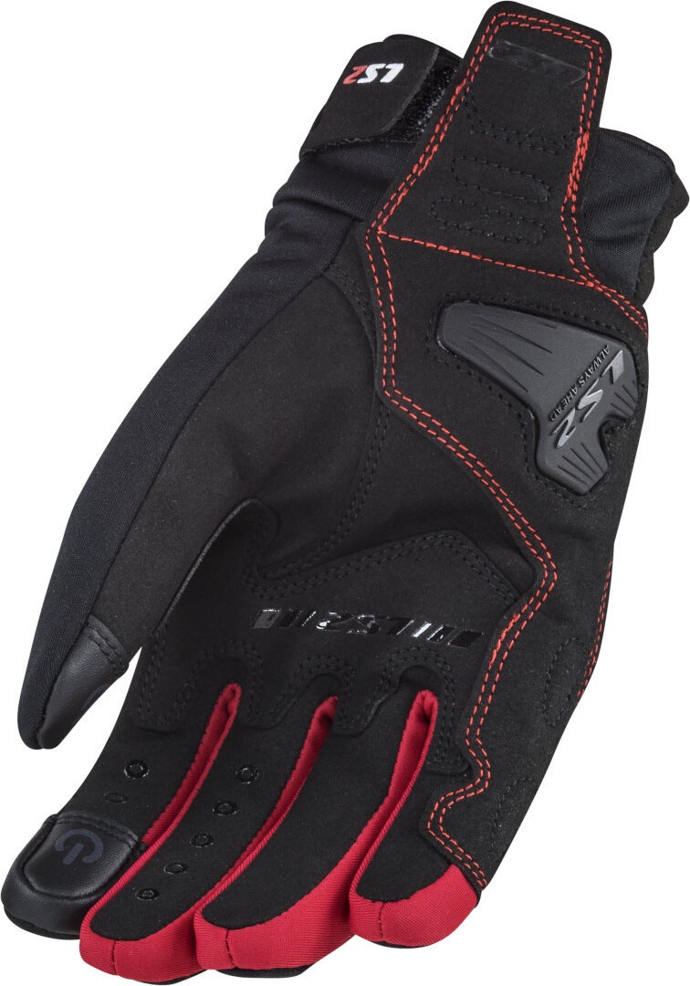 LS2 Jet II vandtætte motorcykelhandsker sort/rød 2XL Figur 2