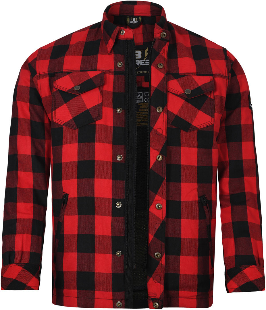 Bores Lumberjack Basic Motorcycle Shirt red/black M Figure 1