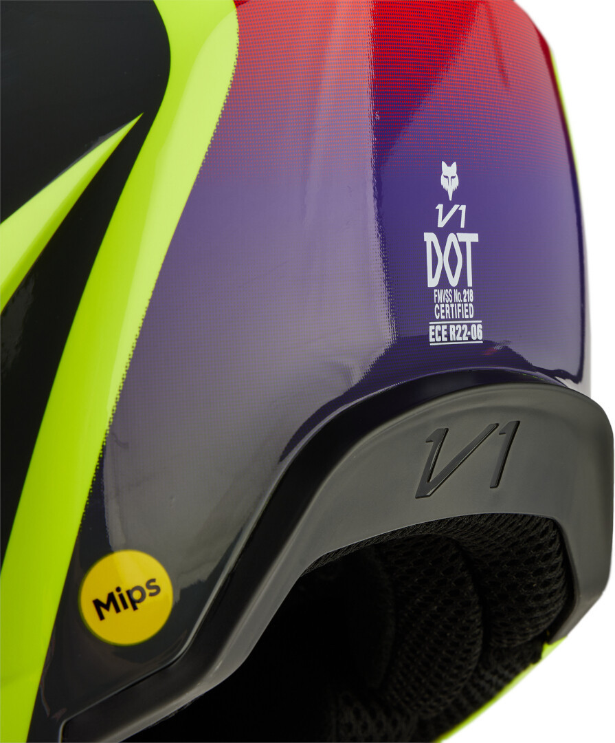 FOX V1 Flora MIPS Шлем для мотокросса жёлтый/чёрный XL (61/62) Рисунок 2