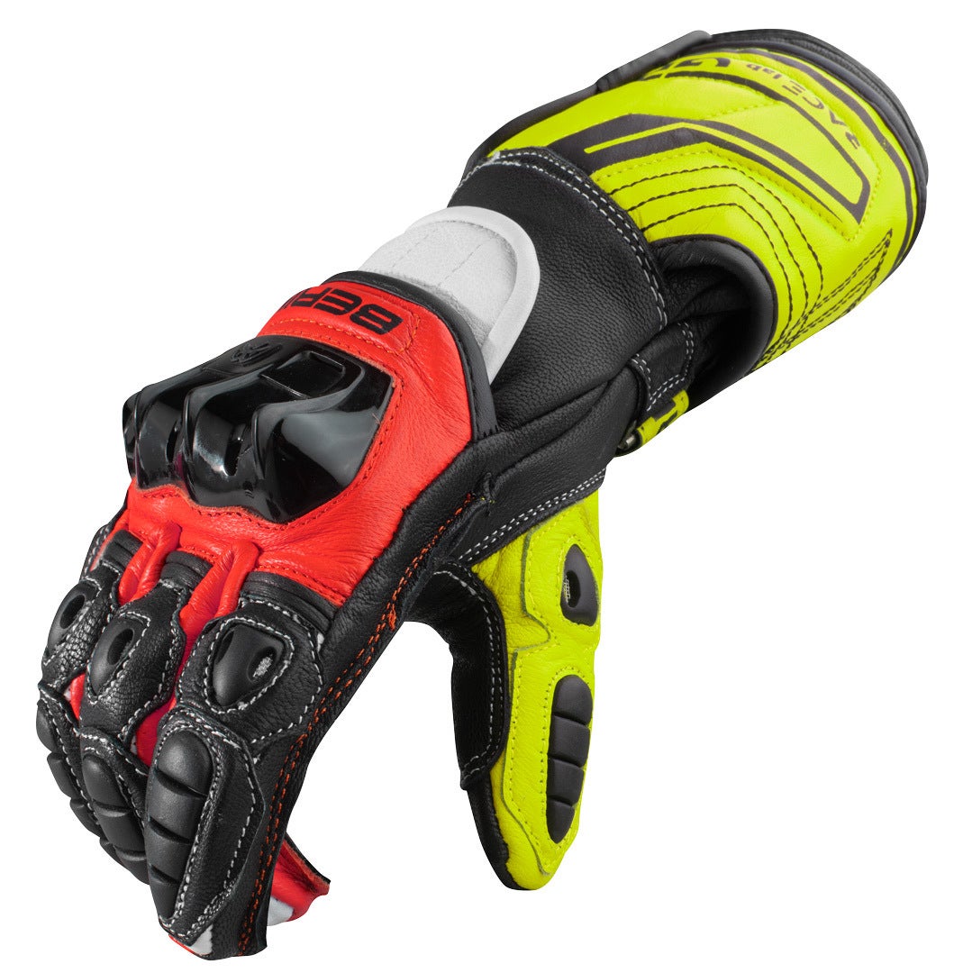 Berik Track Pro Motorcykelhandsker sort/rød/gul S Figur 2