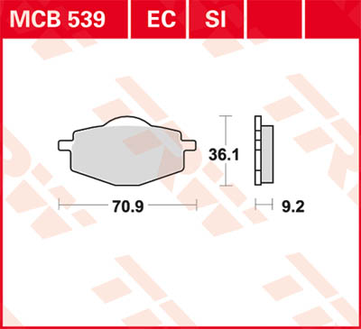 TRW Lucas Bremsbelag MCB539 Figur 1