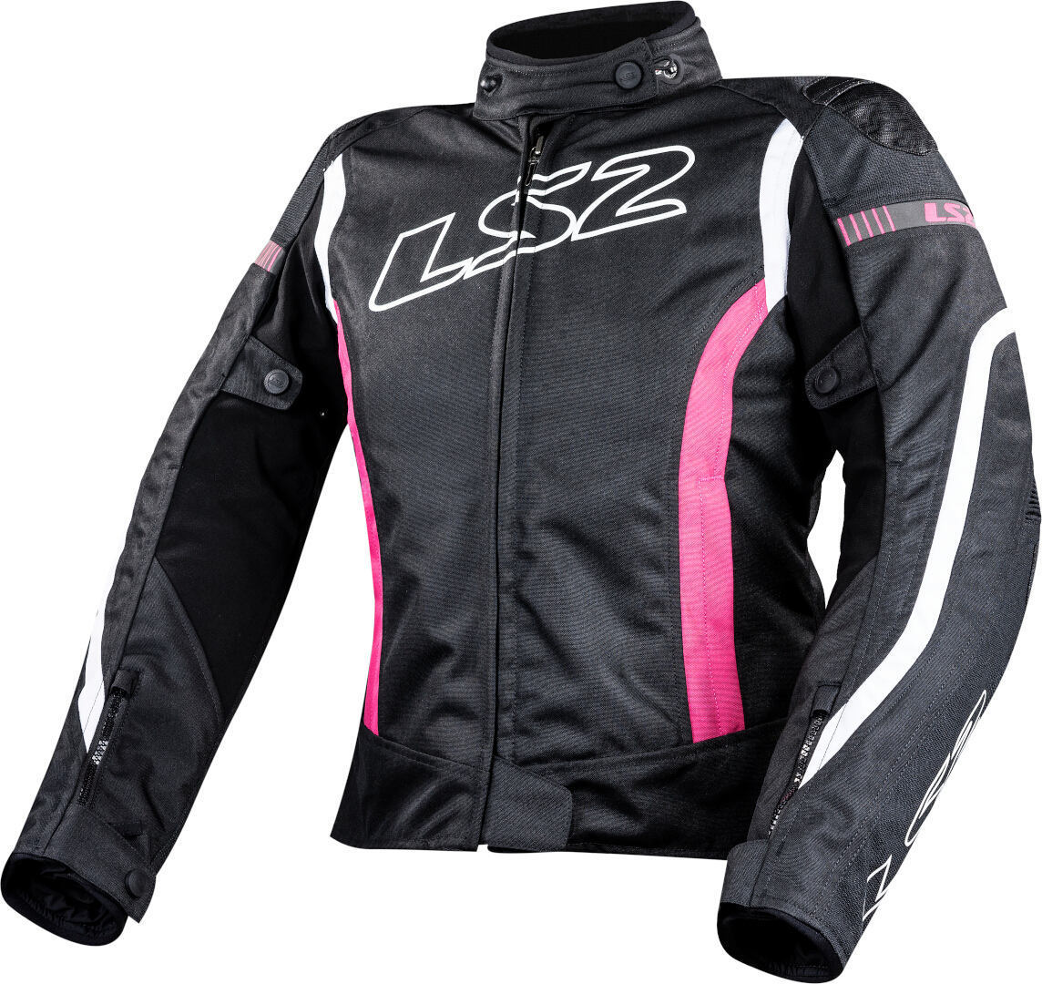 LS2 Gate wasserdichte Damen Motorrad Textiljacke schwarz/weiß/pink S Abbildung 1