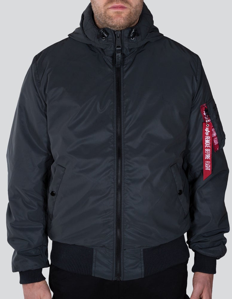 Alpha Industries MA-1 Hooded Reflective Jakke Sort 3XL Figur 1
