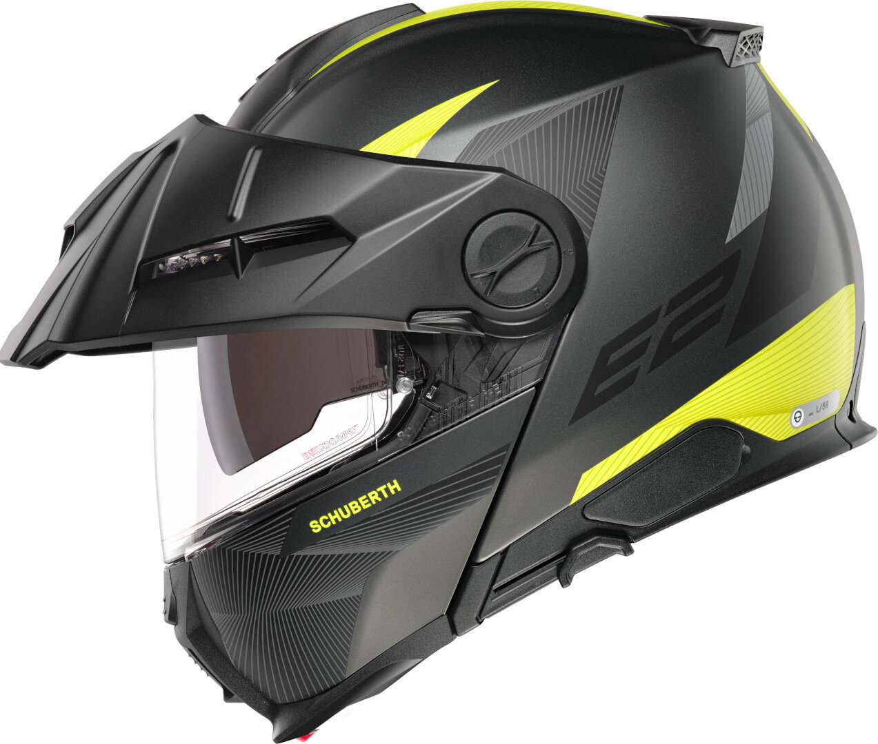 Schuberth E2 Defender ヘルメット ブラックマット/イエロー 男性(57歳) 図2