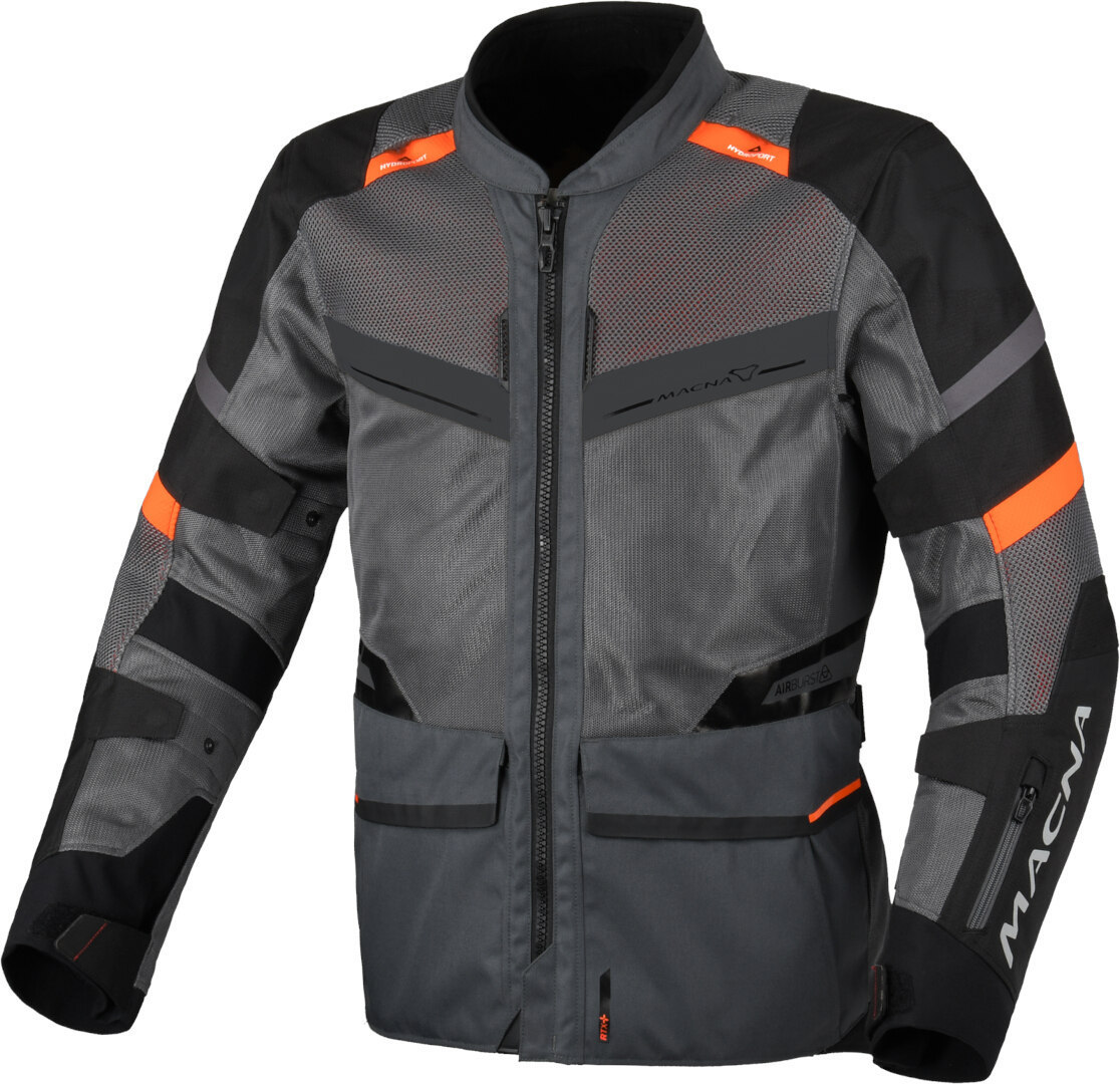 Macna Captane waterproof Motorcycle Textile Jacket grey/black/red L Figure 1