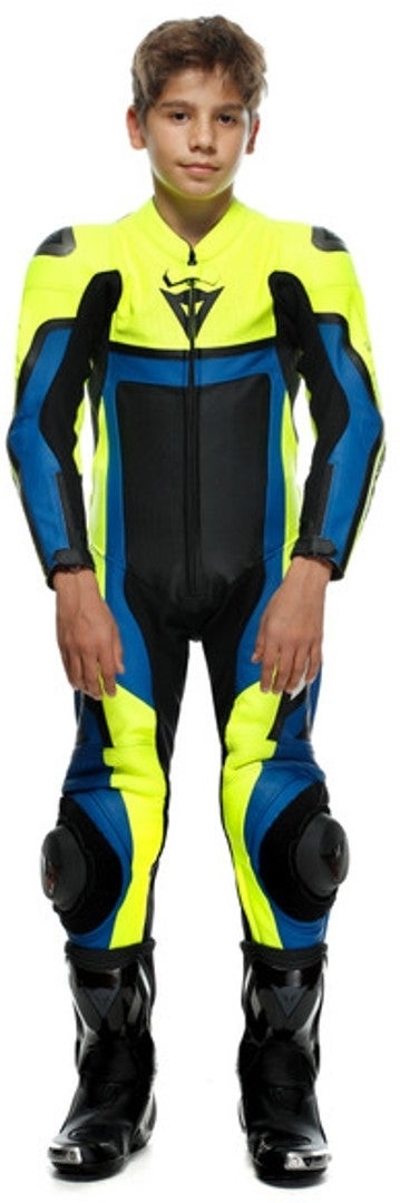 Dainese Gen-Z Abito in pelle perforata monopezza per bambini blu/giallo 152 Figura 11