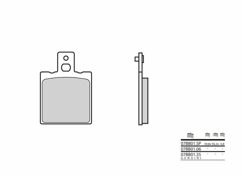 Brembo S.p.A. Organiska bromsbelägg - 07BB0106 Figur 2