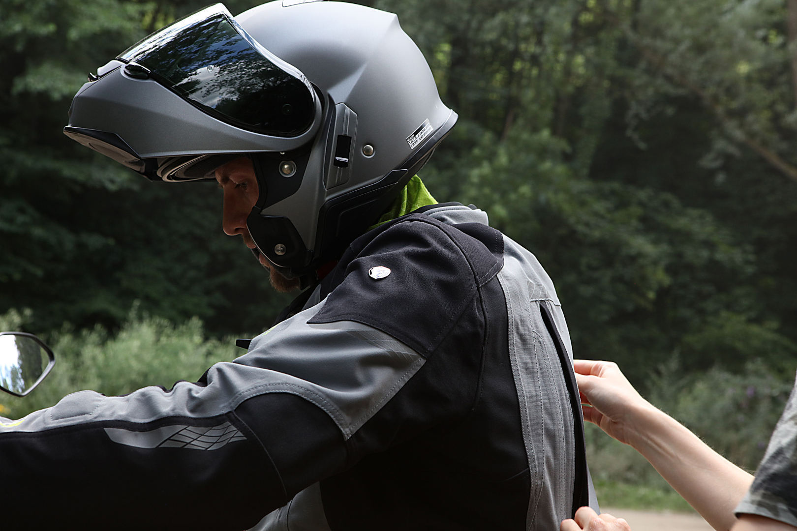 Modeka Viper LT Motorcykel tekstil jakke grå/sort XL Figur 7