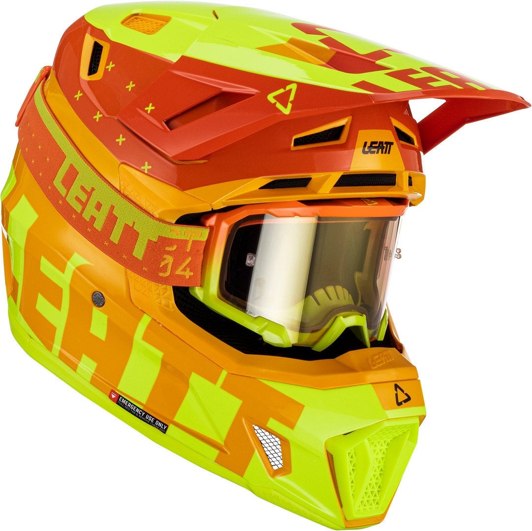 Leatt 7.5 Tricolor Capacete de Motocross com Óculos amarelo/laranja S (55/56) Figura 1