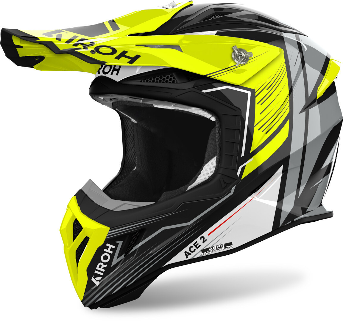 Airoh Aviator Ace 2 Engine Motocross Helm schwarz/grau/gelb M (57/58) Abbildung 1