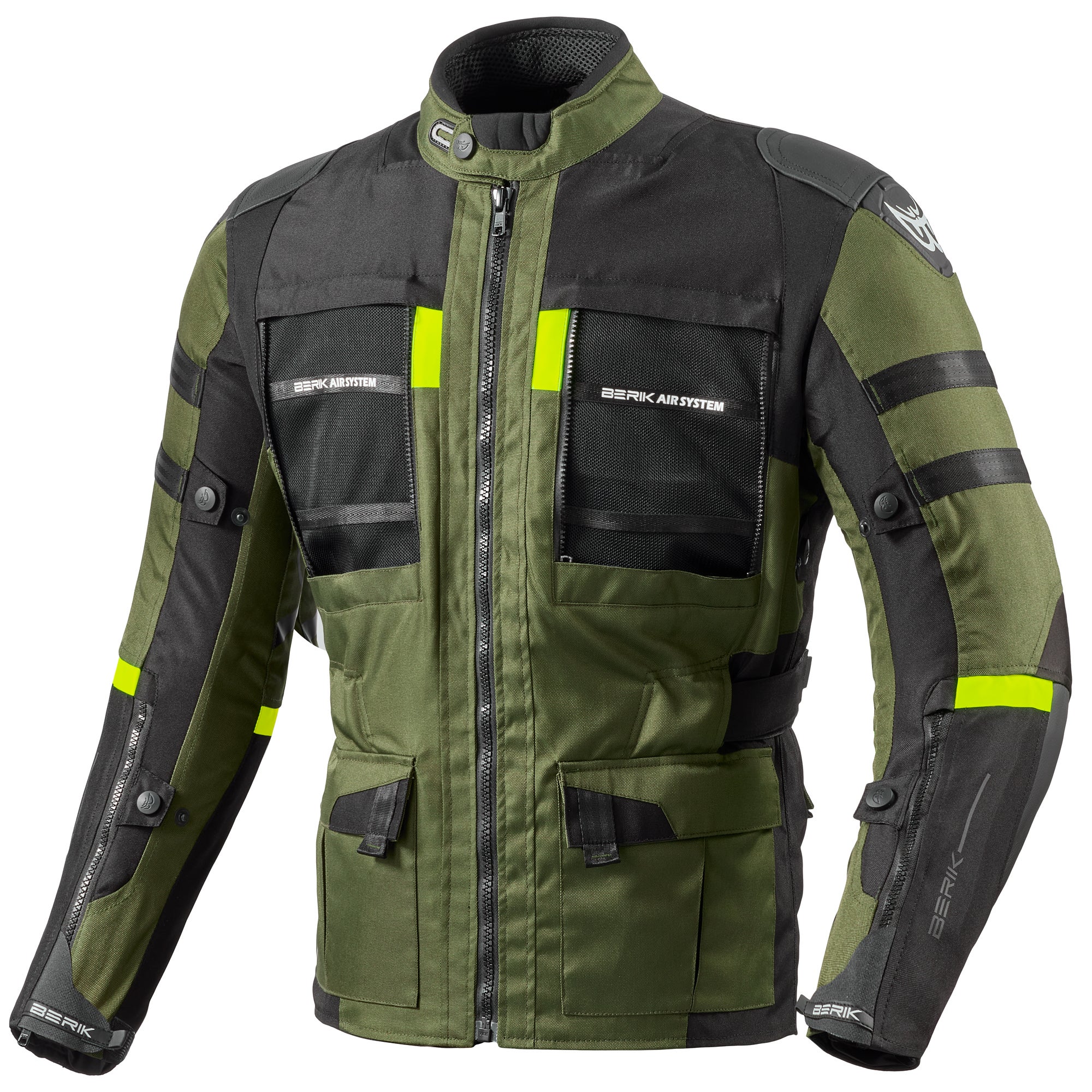 Berik Absolute Zero RX wasserdichte Motorrad Textiljacke schwarz/oliv 50 Abbildung 4