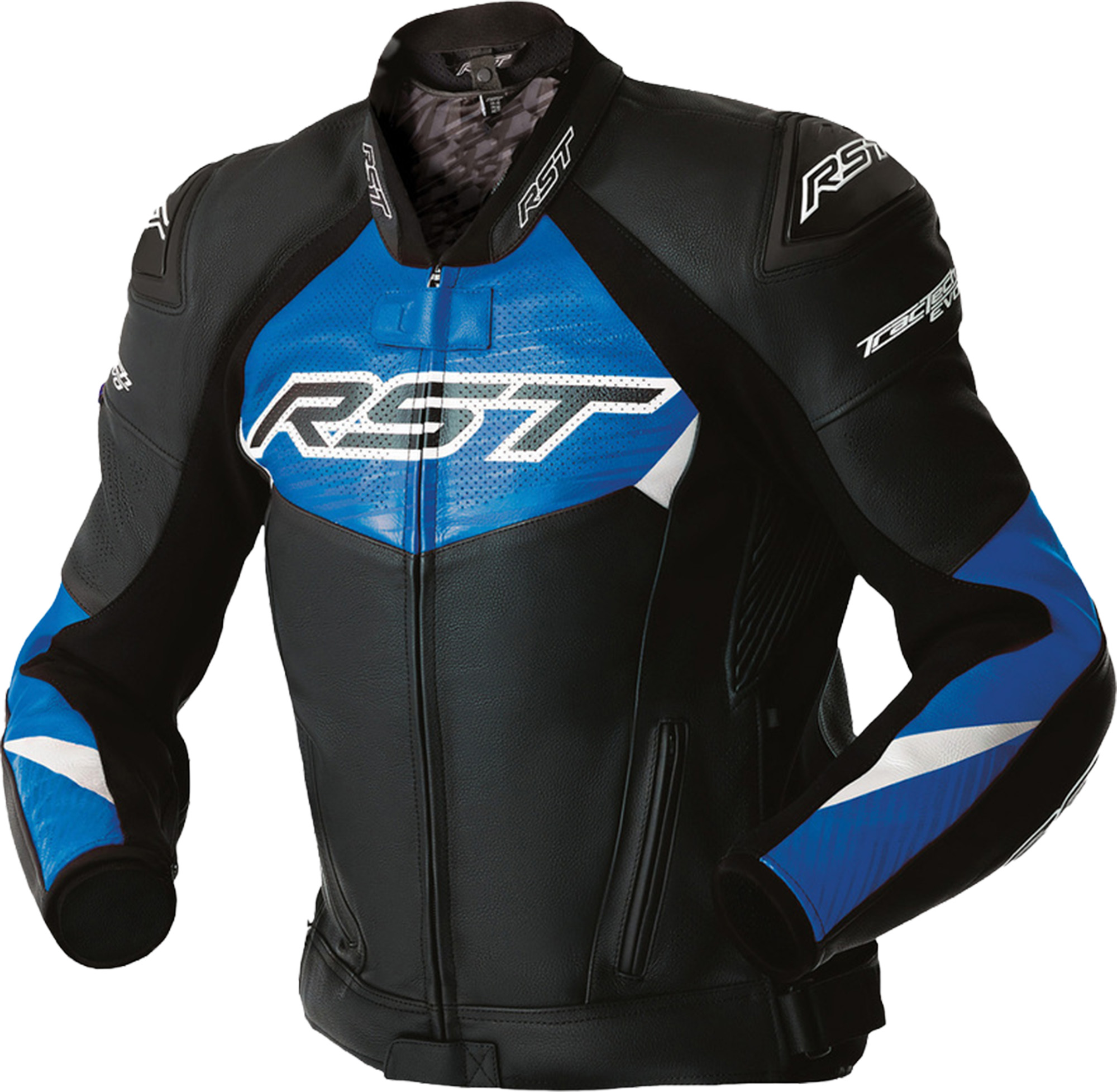 RST Tractech Evo D3O Veste en cuir moto noir/bleu 56 Figure 1