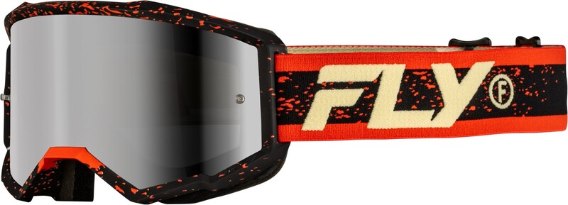 FLY Racing Zone Goggle Svart/Röd/Kräm - Silver Spegel/Rök lins Figur 1