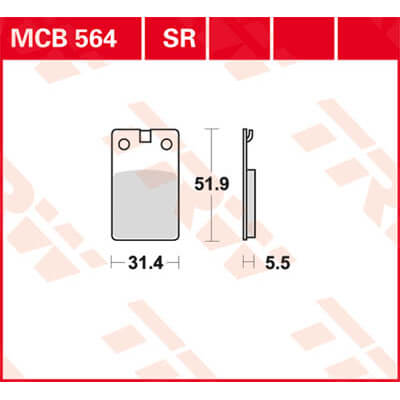 TRW Lucas Bremsbelag MCB564 Figur 1