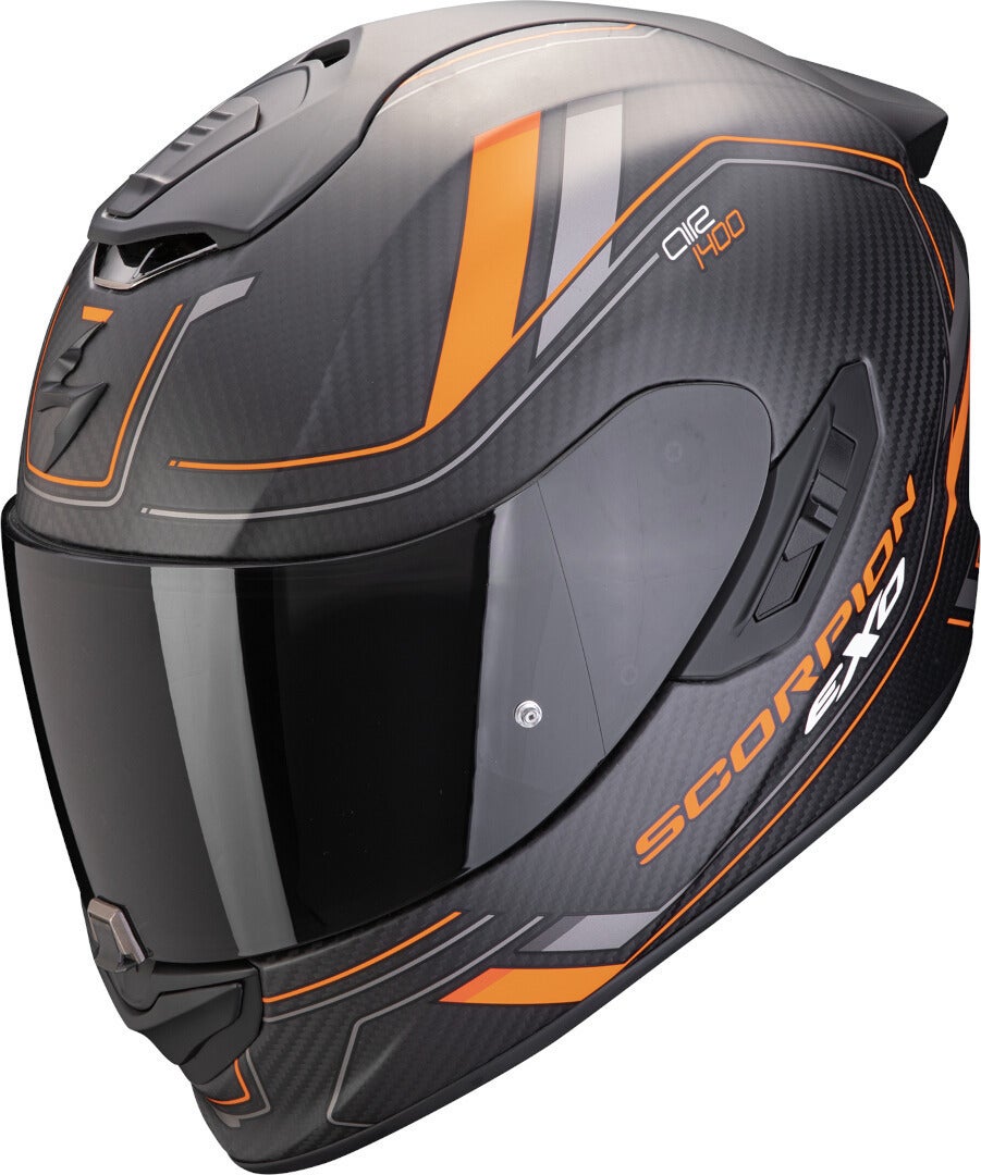 Scorpion Exo-1400 Evo 2 Carbon Air Mirage Hjelm sort mat/orange M (57/58) Figur 1