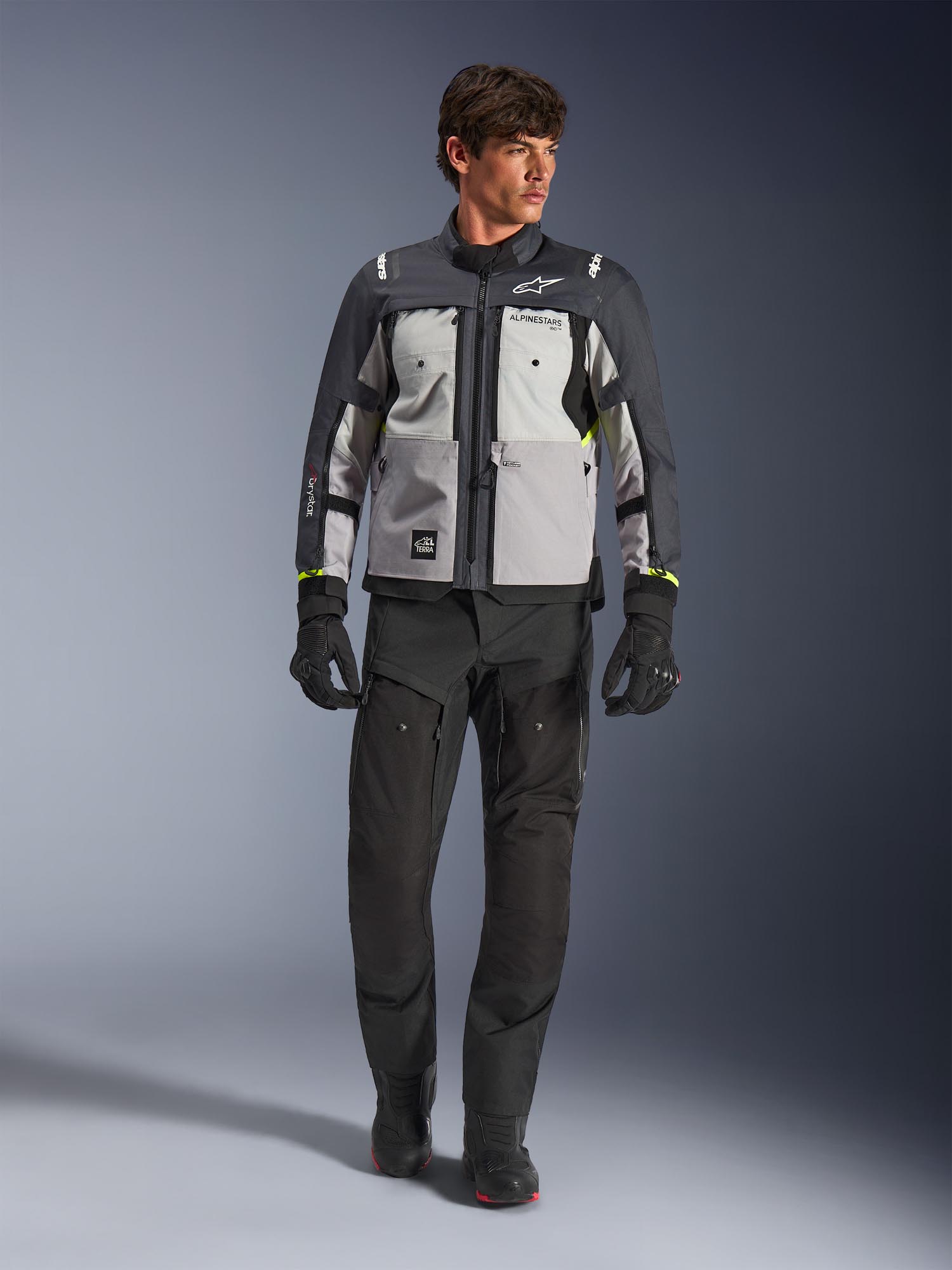 Alpinestars Cusco Drystar Veste textile moto imperméable Gris foncé/gris clair M Figure 4