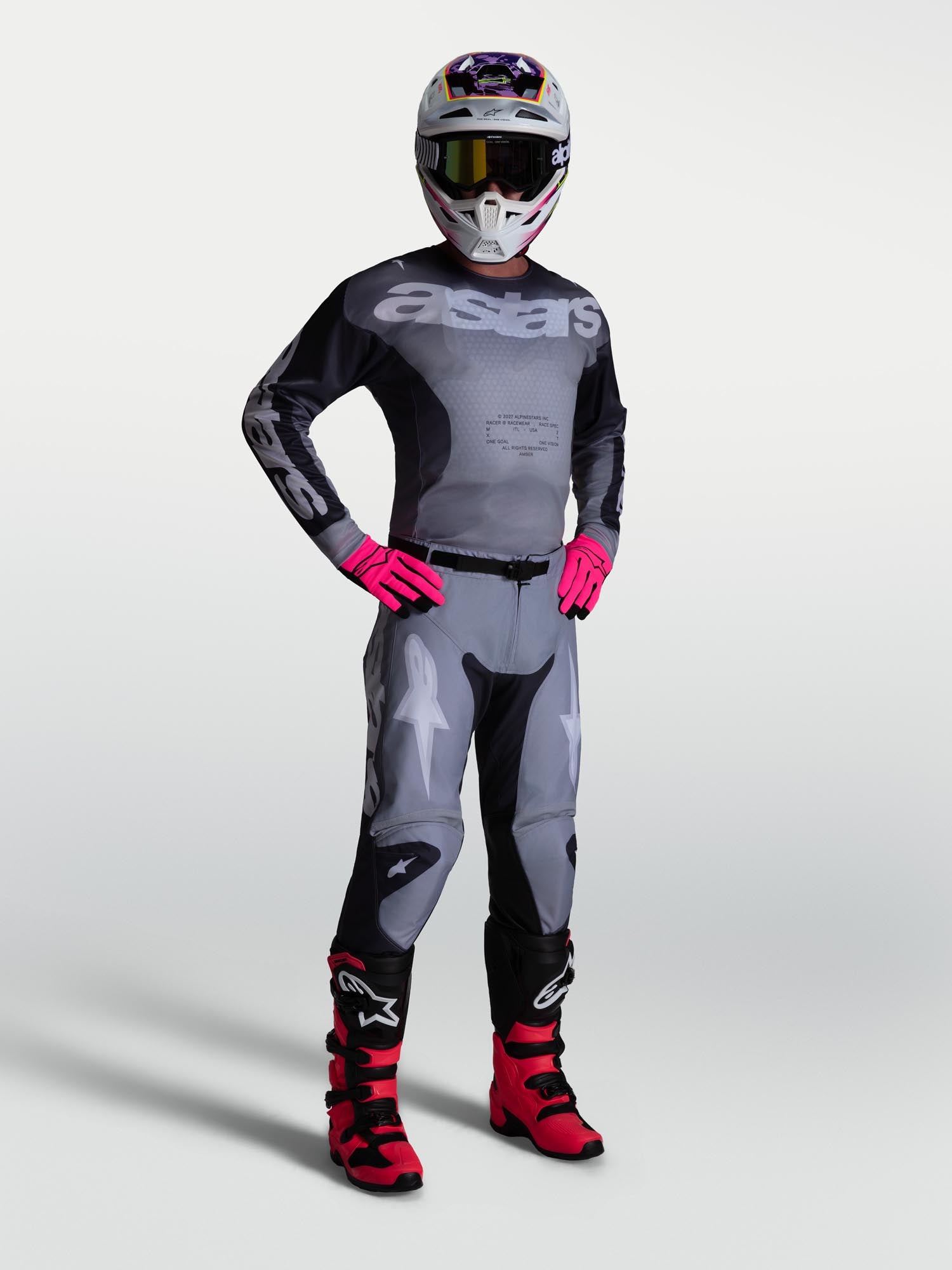 Alpinestars Racer Amber Motocross Pants grey/purple 42 Figure 3