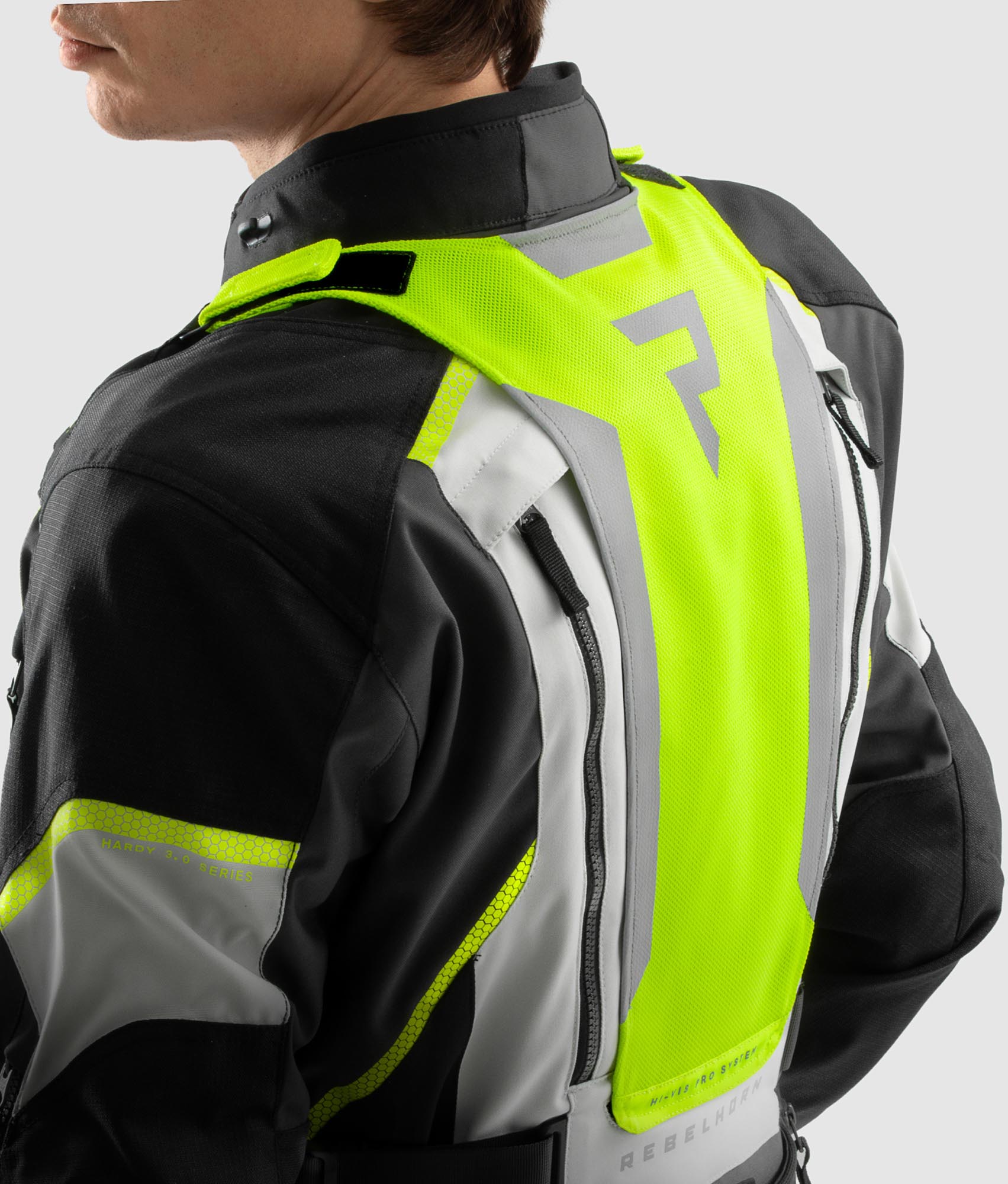 Rebelhorn Hardy 3.0 waterproof Motorcycle Textile Jacket black/grey/yellow 5XL Figure 18