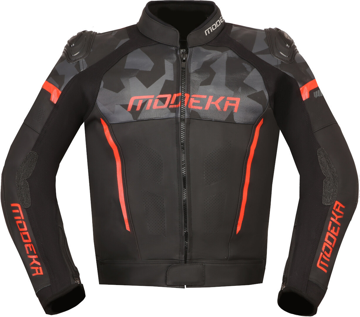 Modeka Valyant Motocyklová kožená bunda Černá/červená 54 Obrázek 1
